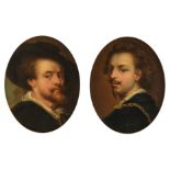 No visible signature, a copy of the self-portrait of both P.P. Rubens and Sir A. Van Dyck, in a