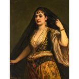 Dell'Acqua C., an Oriental beauty, dated 1866, oil on canvas, 70,5 x 91 cm