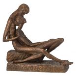 Koos van der Kaaj, 'Young lovers', patinated bronze, N° 4/5, dated 1965, H 50 cm Is possibly subject