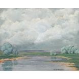 De Clausade P., 'Bords de Loire' - a landscape, dated 1965, oil on canvas board, 33 x 41 cm Is