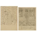 Tytgat E., two etchings from the series ‘De la princesse sur un pois’, one numbered n° 1, 11,7 x