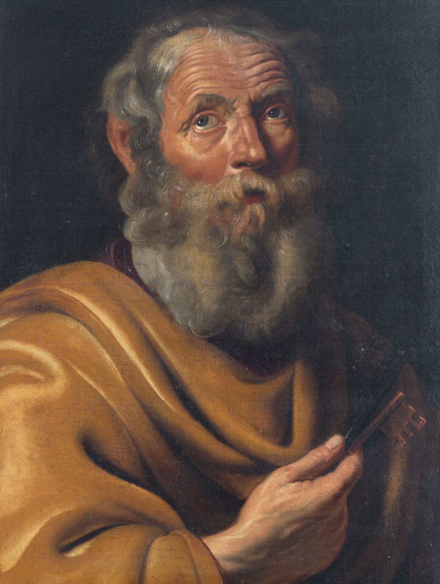 No visible signature, Saint Peter, oil on canvas, 17thC, 48 x 63,5 cm