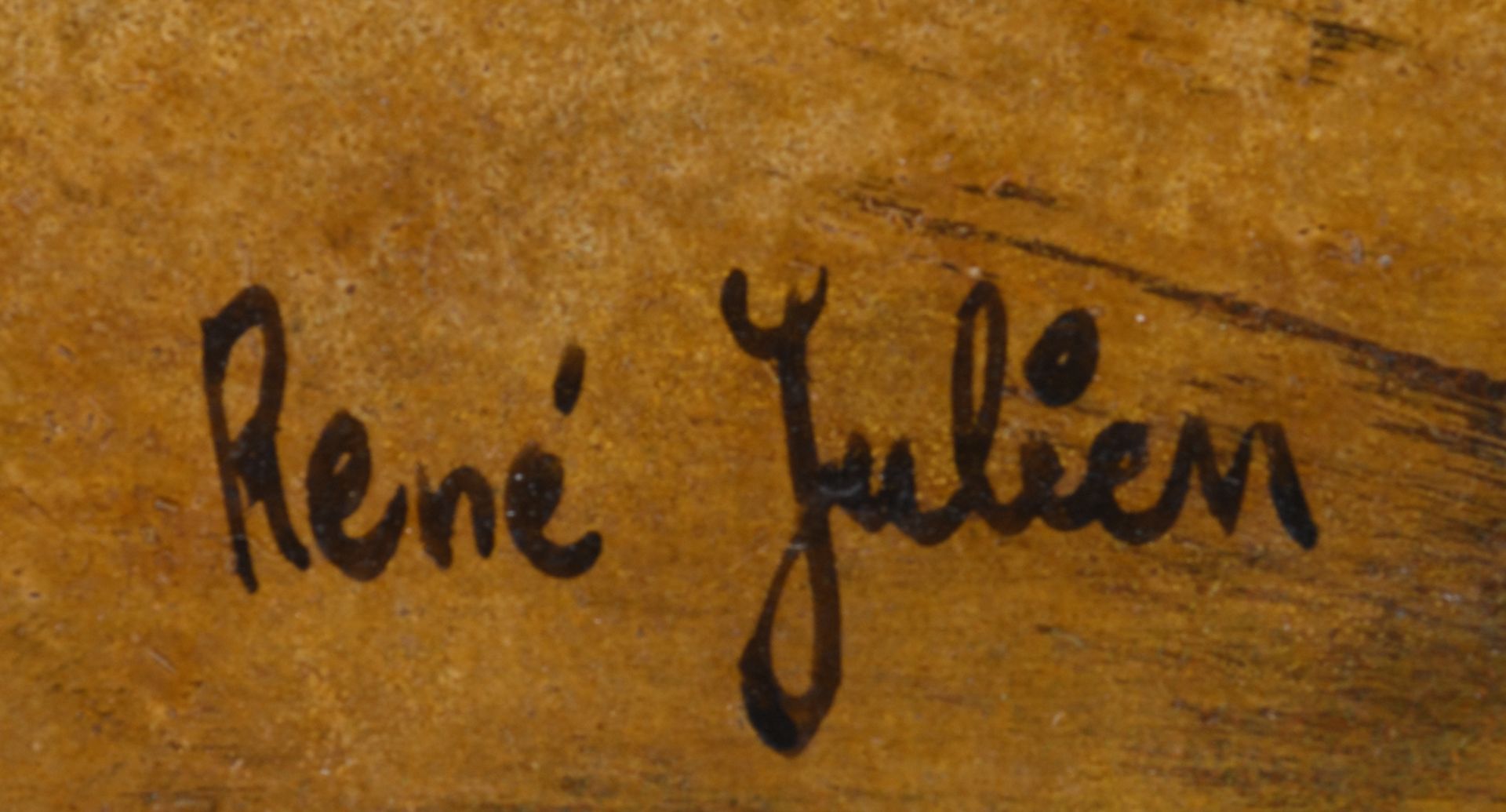 Julien R., 'la ronde du mouchoir', oil on board, 25 x 25 cm Is possibly subject of the SABAM - Image 4 of 4