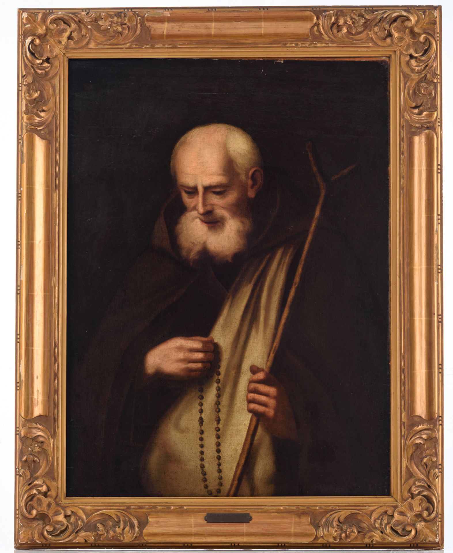 No visible signature, after F. Zurbaràn, Saint Francis, 17thC, oil on canvas, 63 x 86 cm - Bild 2 aus 4