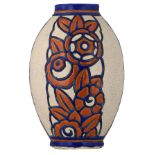 A polychrome decorated 1920s earthenware vase made by Boch - La Louvière in the Charles Catteau