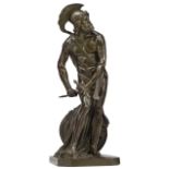 D'Anger D., Philopoemen, green patinated bronze, cast by the 'Société Des Bronzes', H 35 cm