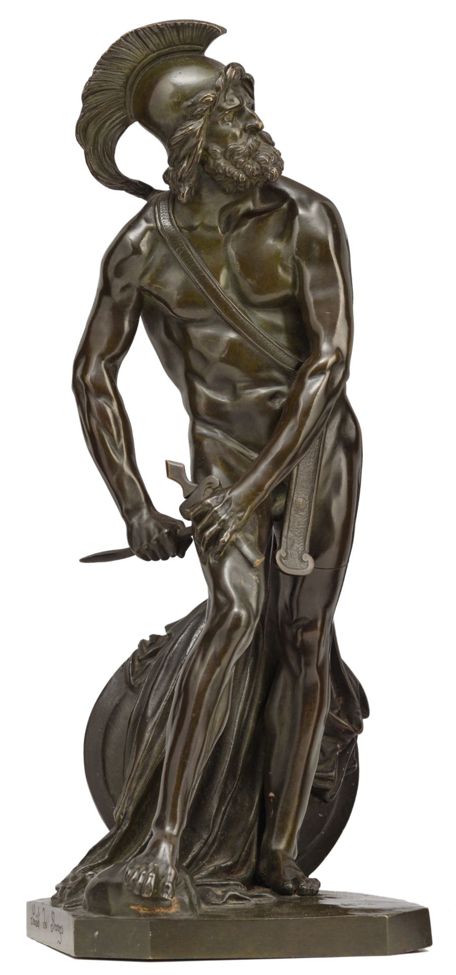 D'Anger D., Philopoemen, green patinated bronze, cast by the 'Société Des Bronzes', H 35 cm