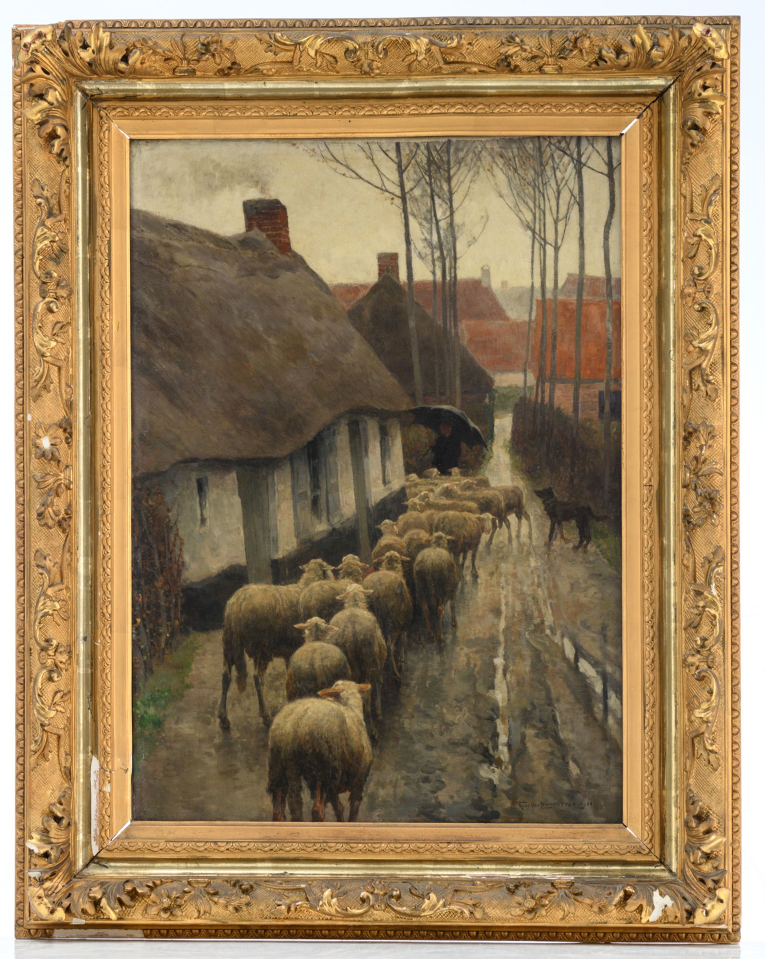 Van Leemputten F., the flock of sheep, dated 1900, oil on canvas, 51 x 72 cm - Bild 2 aus 5