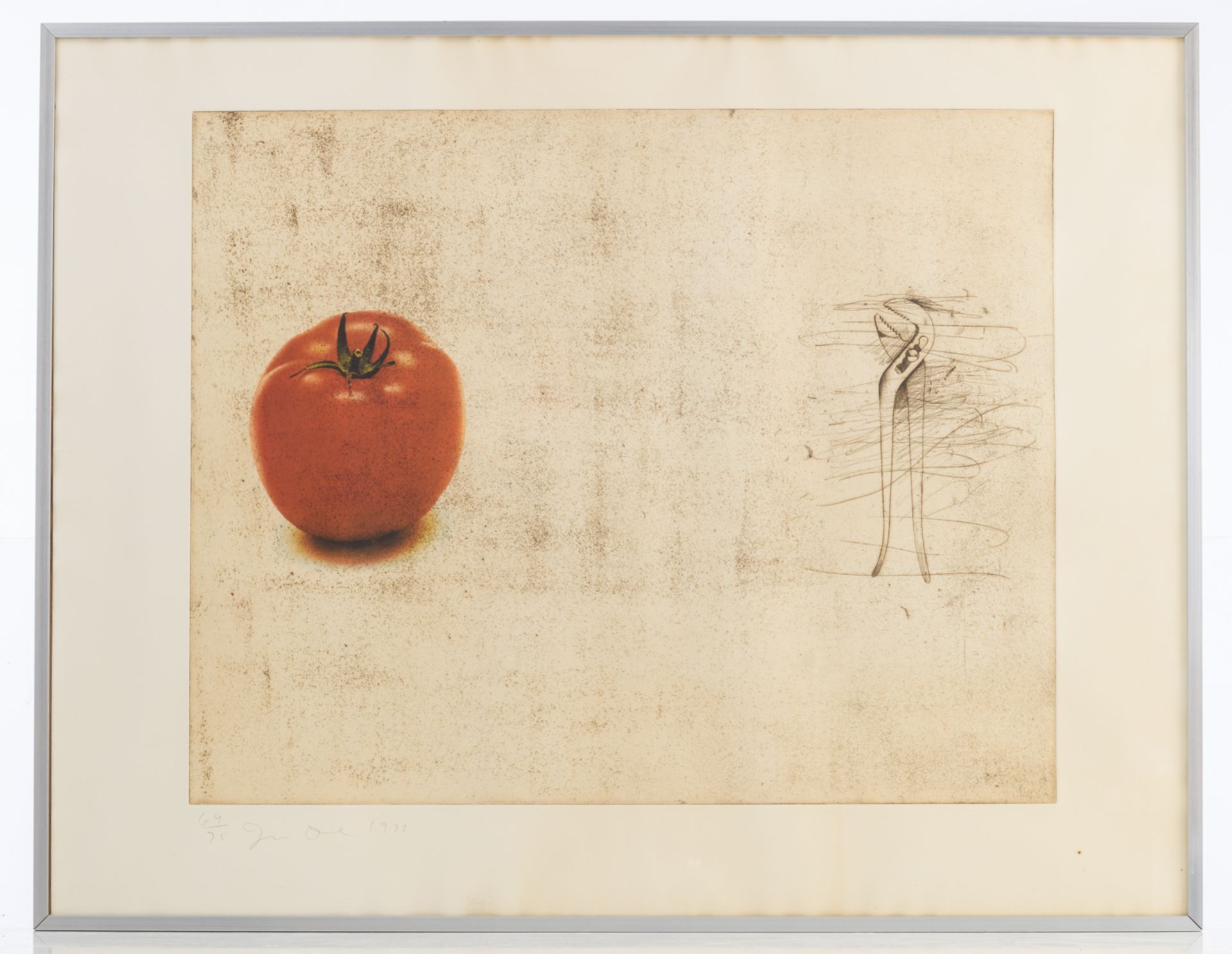 Dine J., 'Tomato', dated 1973, etching and offset, N° 64/75, 60 x 75 cm - Bild 2 aus 5