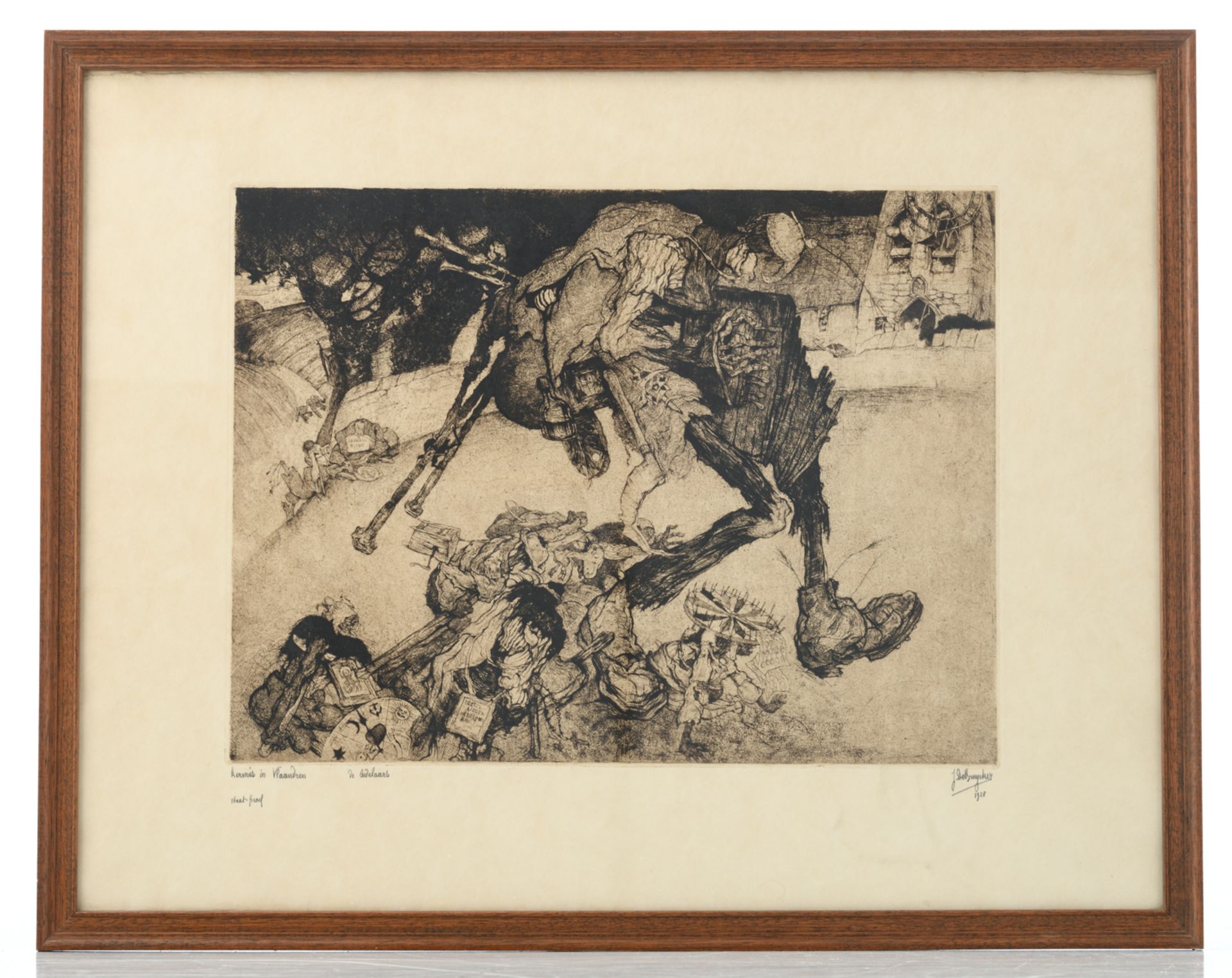 De Bruycker J., 'Kermis in Vlaanderen, de bedelaars', dated 1928, state (N°?), etching, 34,8 x 46 - Bild 2 aus 5
