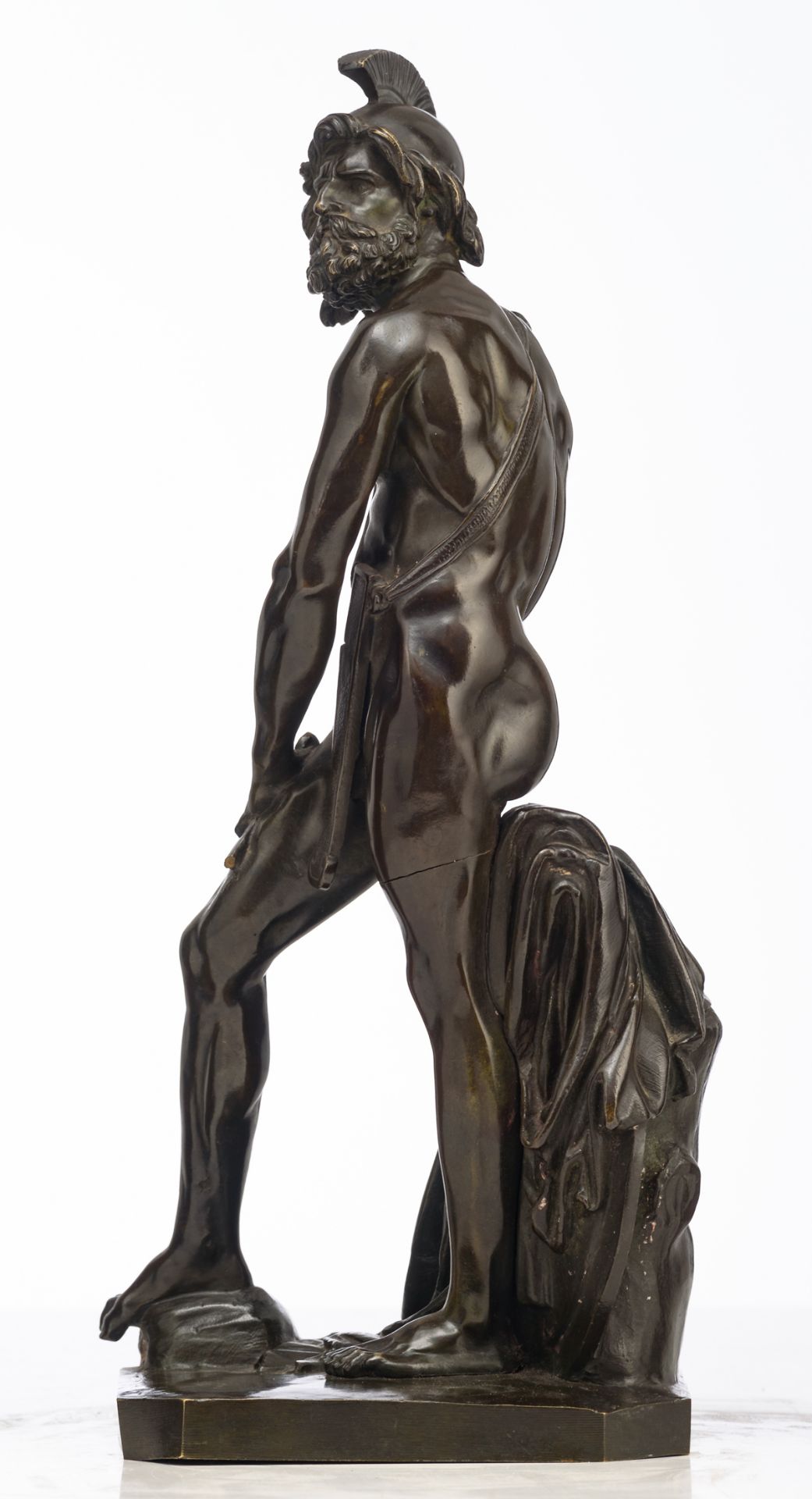 D'Anger D., Philopoemen, green patinated bronze, cast by the 'Société Des Bronzes', H 35 cm - Image 3 of 8