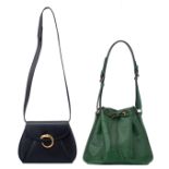 A vintage Louis Vuitton green epi leather 'Petit Noé' bag, H 27 - W 24 - D 18 cm; added: a vintage