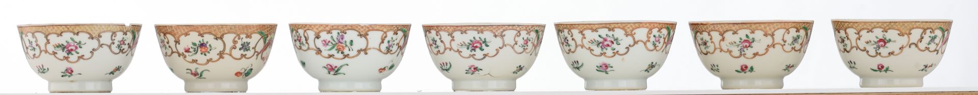A collection of various 18thC Chinese famille rose export porcelain, consisting of two little - Image 15 of 23