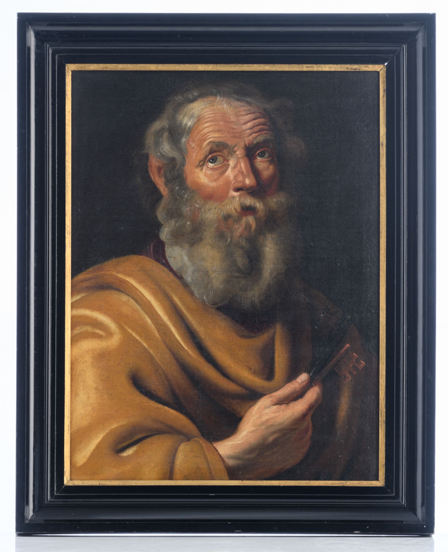 No visible signature, Saint Peter, oil on canvas, 17thC, 48 x 63,5 cm - Bild 2 aus 3