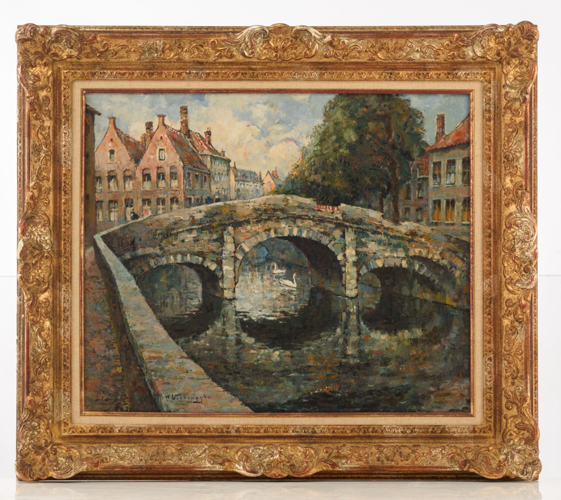 Verbrugghe Ch., 'Pont des Augustins à Bruges', oil on canvas, 54 x 65 cm Is possibly subject of - Bild 2 aus 5