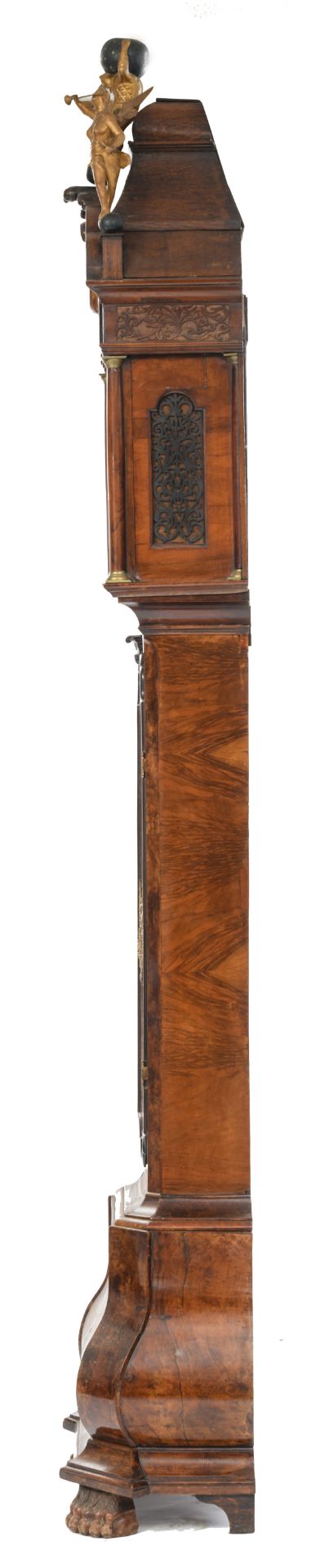 A Dutch burl wood and marquetry veneered 'Amsterdammer type' longcase clock, with gilt bronze mounts - Image 2 of 8