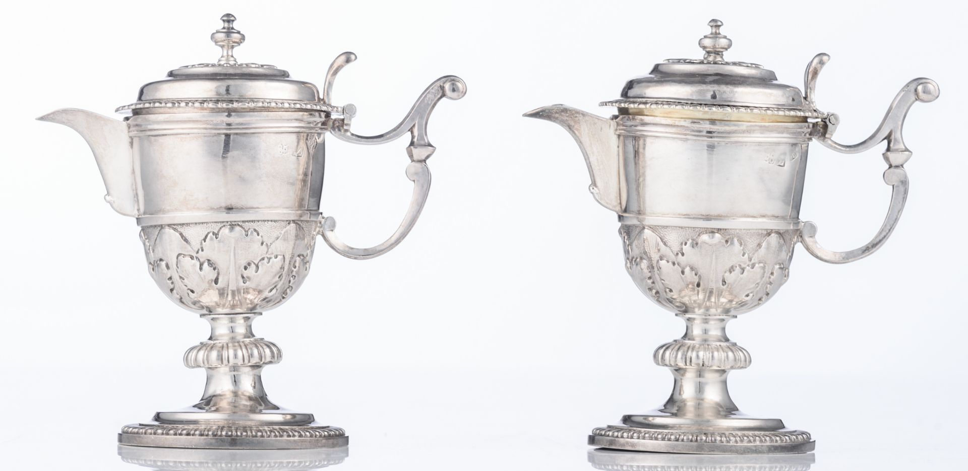 A pair of early 18thC silver ecclesiastical cruets, illegibly marked, with the owners' mark of the - Bild 2 aus 14