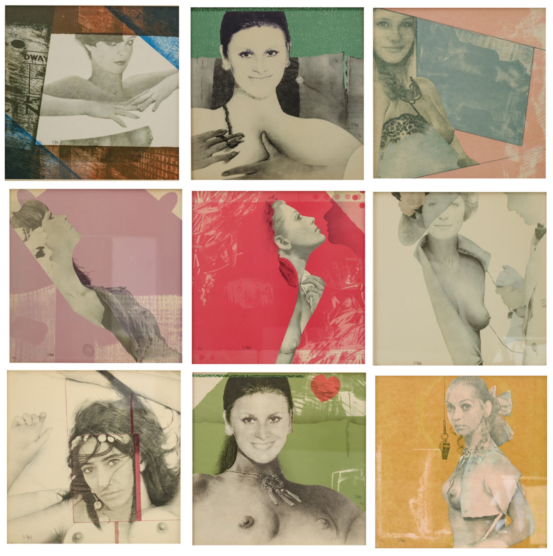 Ten lithographs by Pol Mara, 36 x 36 cm; added: a monography on the artist, 'Les Marie de Mara' Is