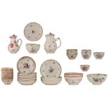 A collection of various 18thC Chinese famille rose export porcelain, consisting of two little