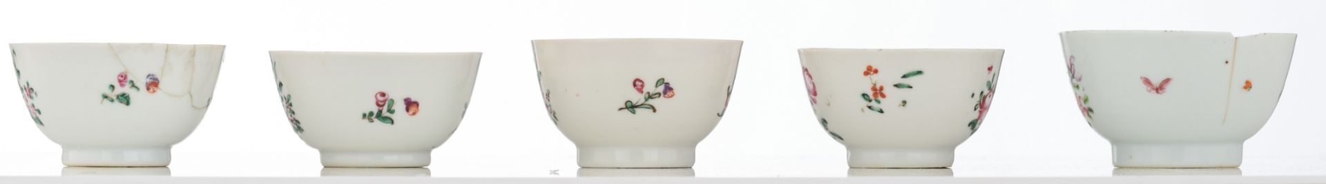 A collection of various 18thC Chinese famille rose export porcelain, consisting of two little - Image 11 of 23
