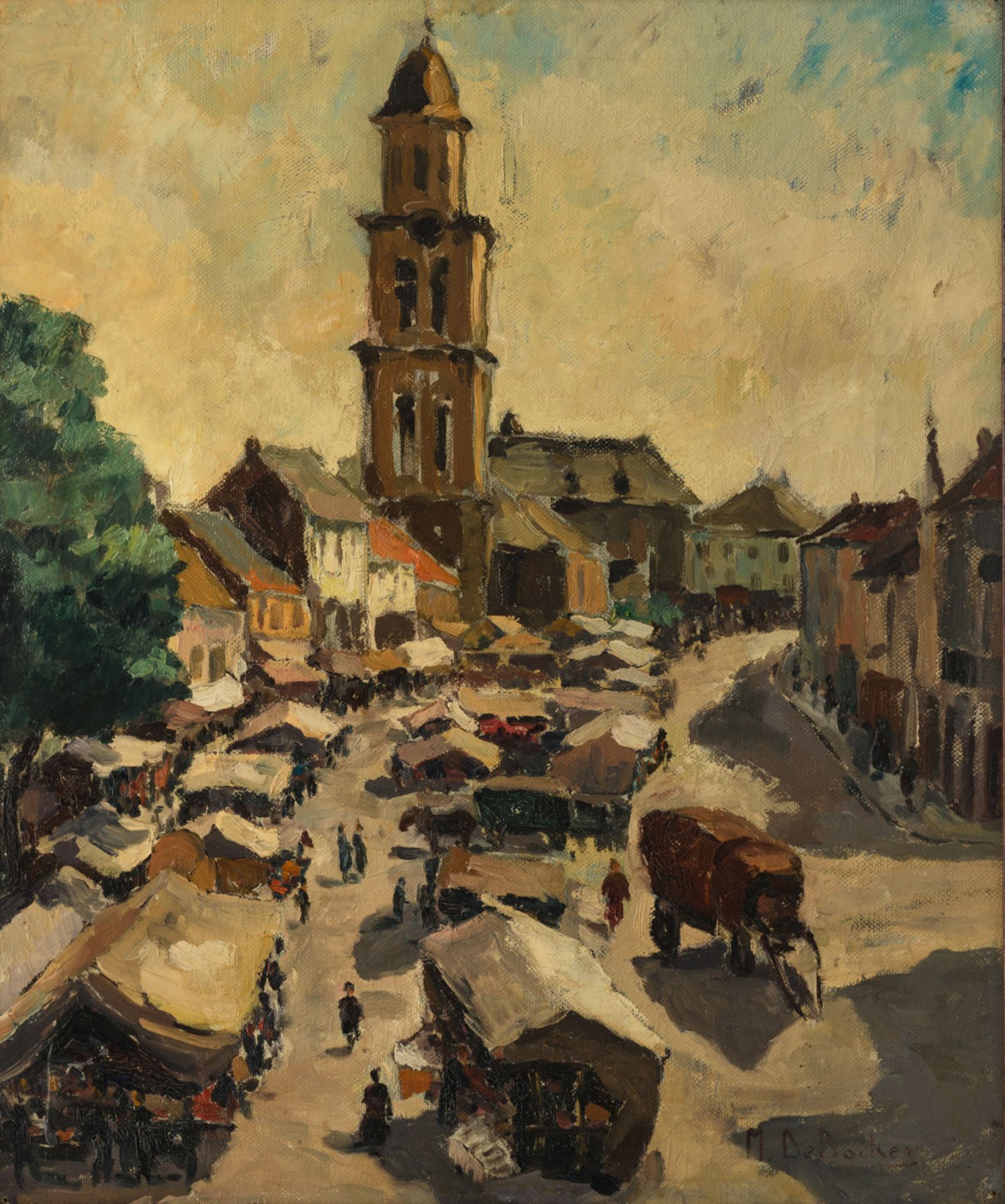 De Backer M., the Lokeren marketplace, oil on canvas, 50,5 x 60,5 cm Is possibly subject of the