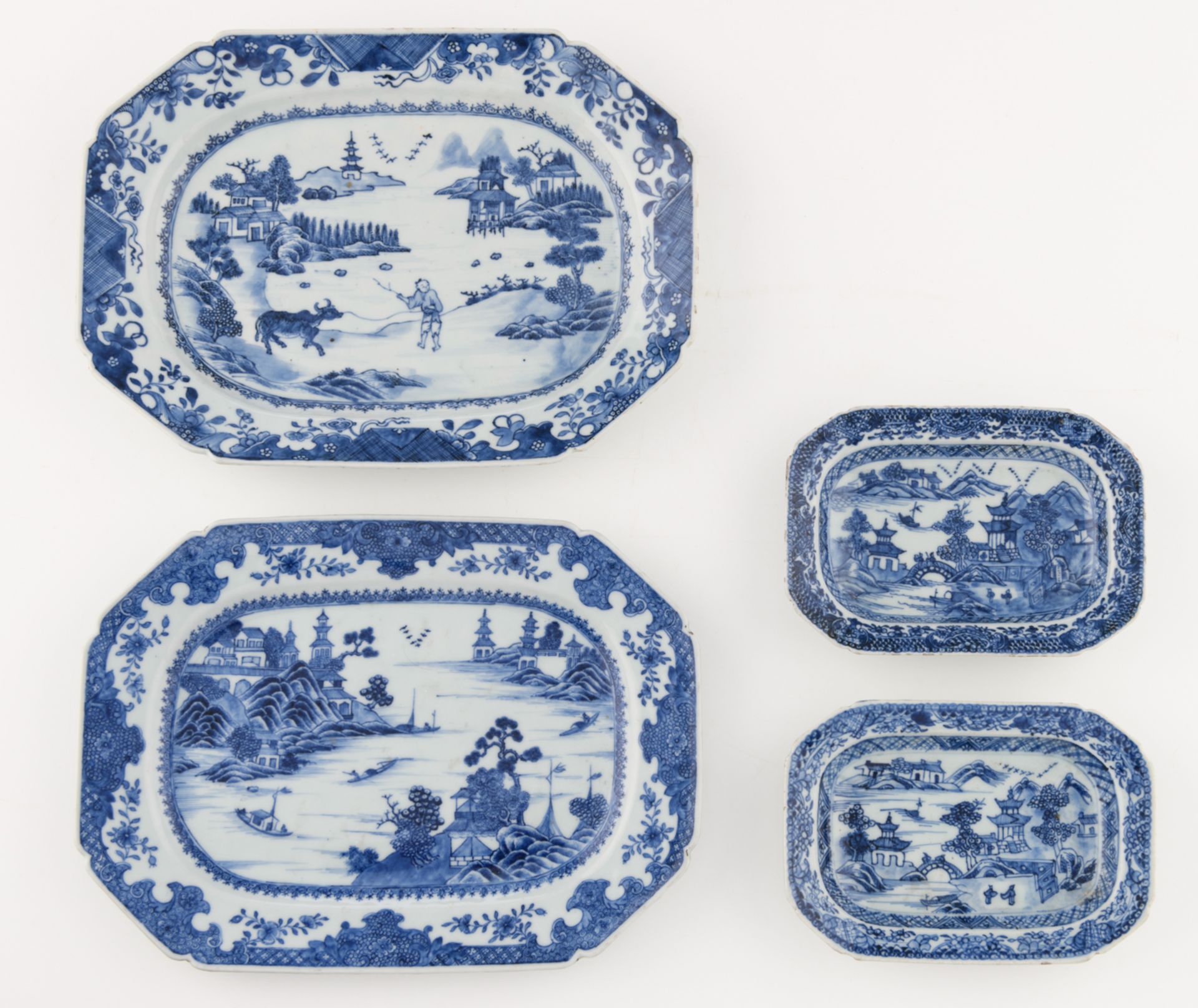 A Chinese Nanking export porcelain tureen, decorated with a pavilion in a mountainous river - Image 14 of 22