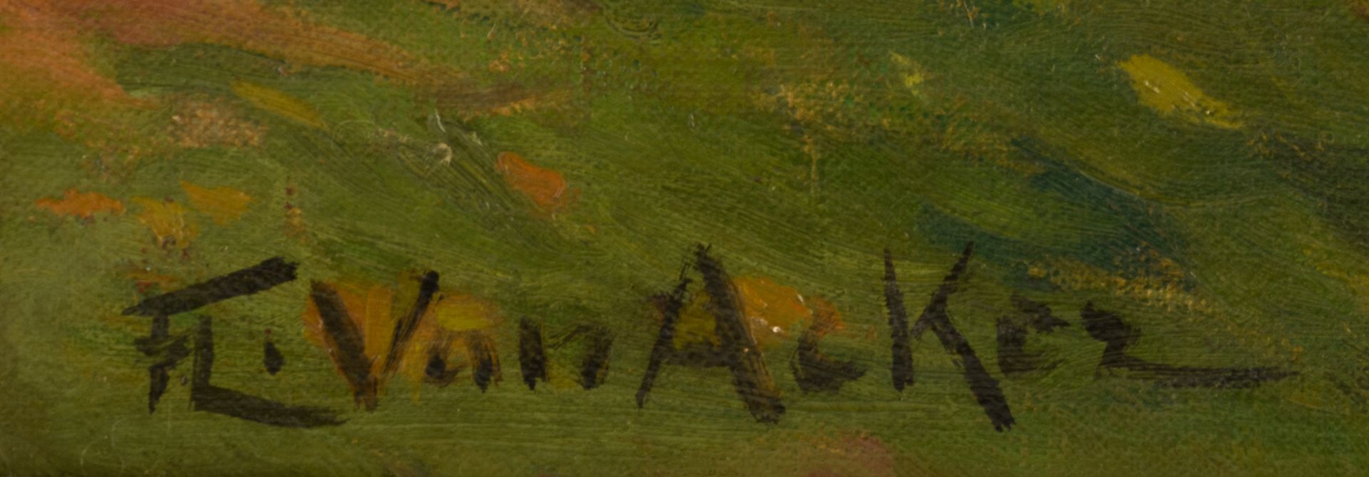 Van Acker Fl., 'De Oude Molen' (an old mill in a Flemish landscape), oil on canvas, 38,5 x 51,5 cm - Bild 4 aus 5