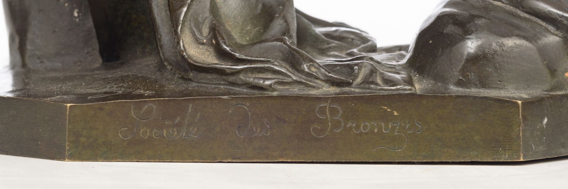 D'Anger D., Philopoemen, green patinated bronze, cast by the 'Société Des Bronzes', H 35 cm - Image 8 of 8