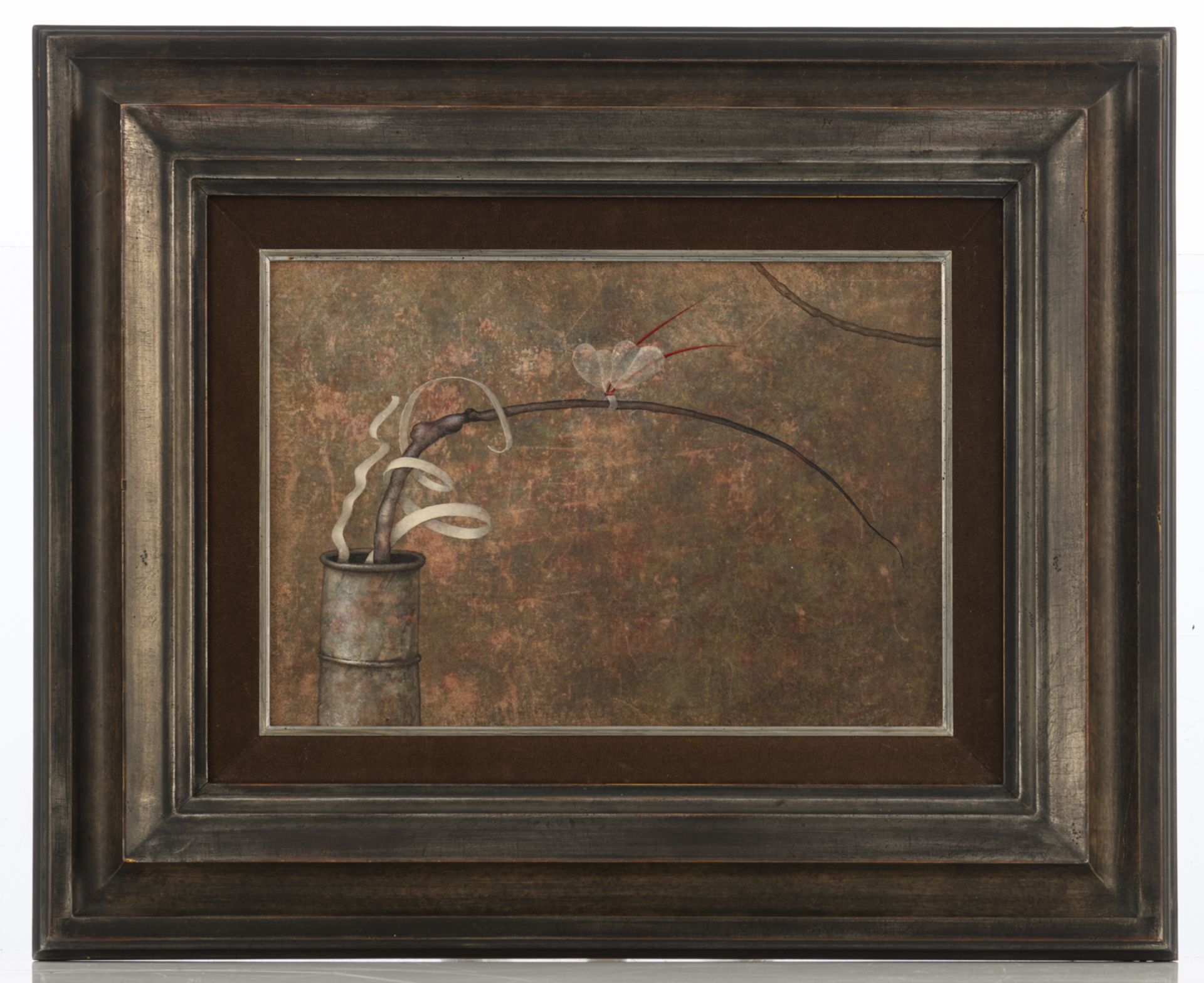 Armodio, 'Natura Morta e Farfalla', tempera on panel, 24 x 34 cm Is possibly subject of the SABAM - Bild 2 aus 4