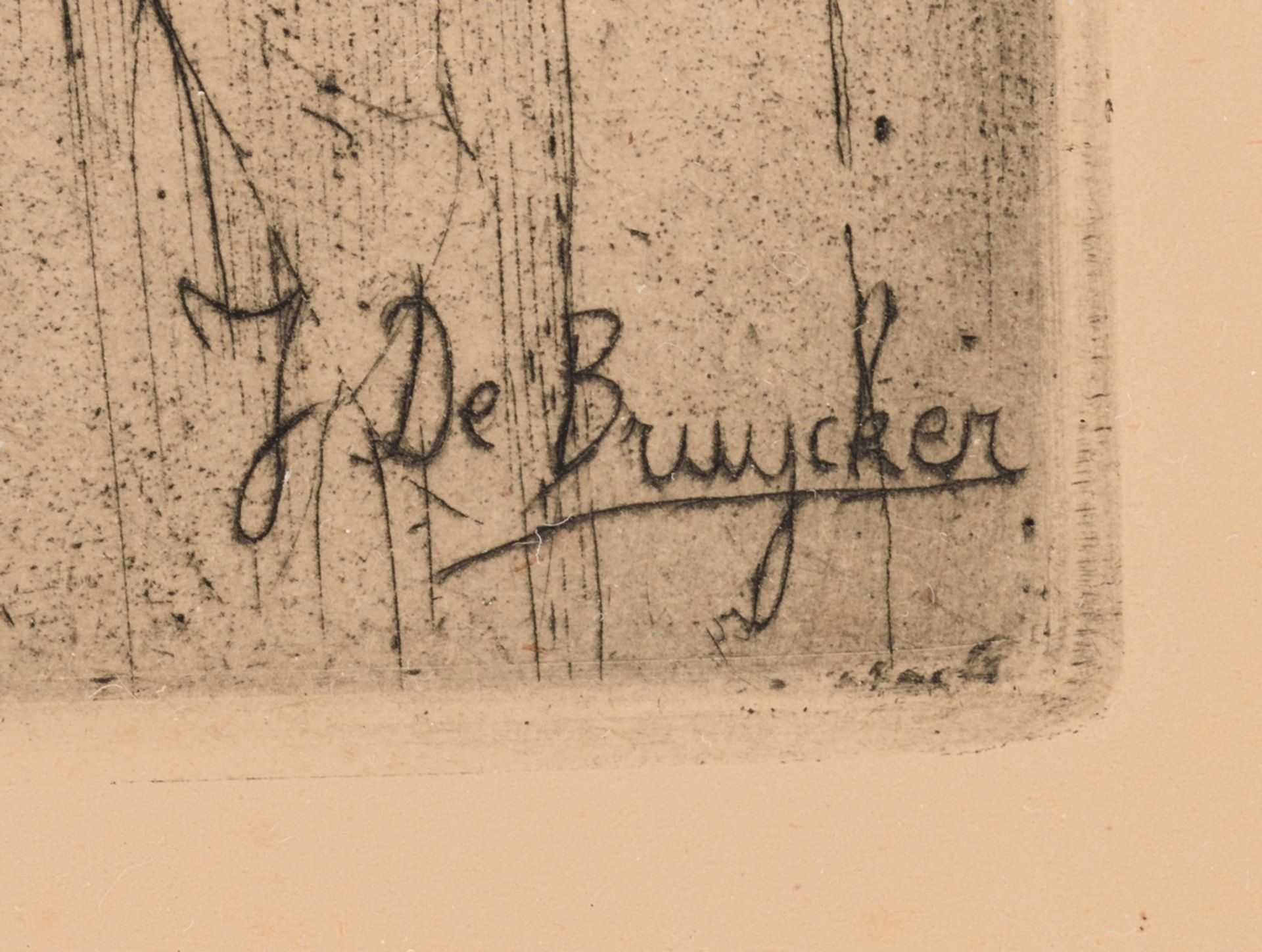 De Bruycker J., 'Veergreppe, Gent', dated 1906, etching, 35 x 38,4 cm; added: by the same artist, - Bild 4 aus 5