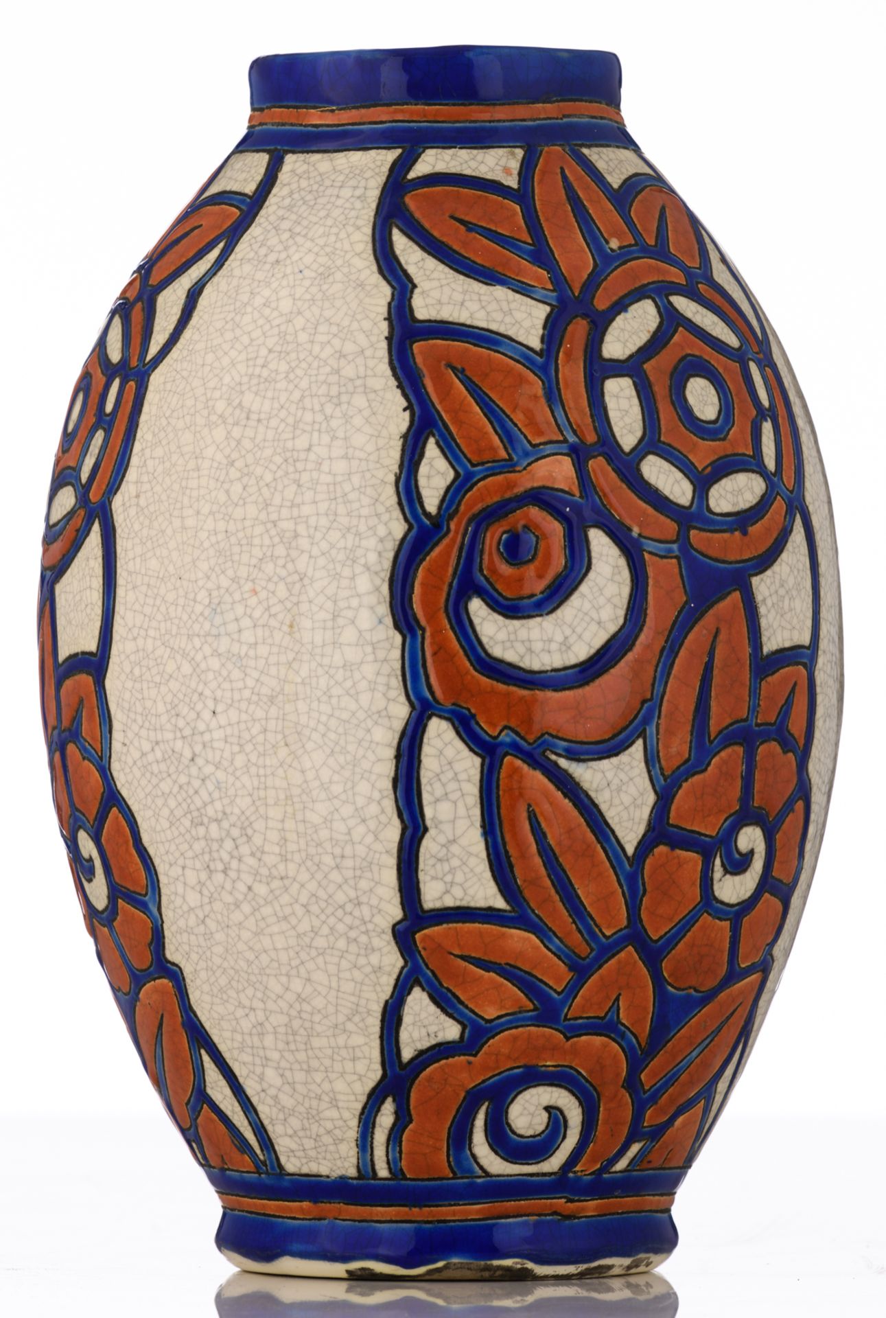 A polychrome decorated 1920s earthenware vase made by Boch - La Louvière in the Charles Catteau - Image 2 of 8