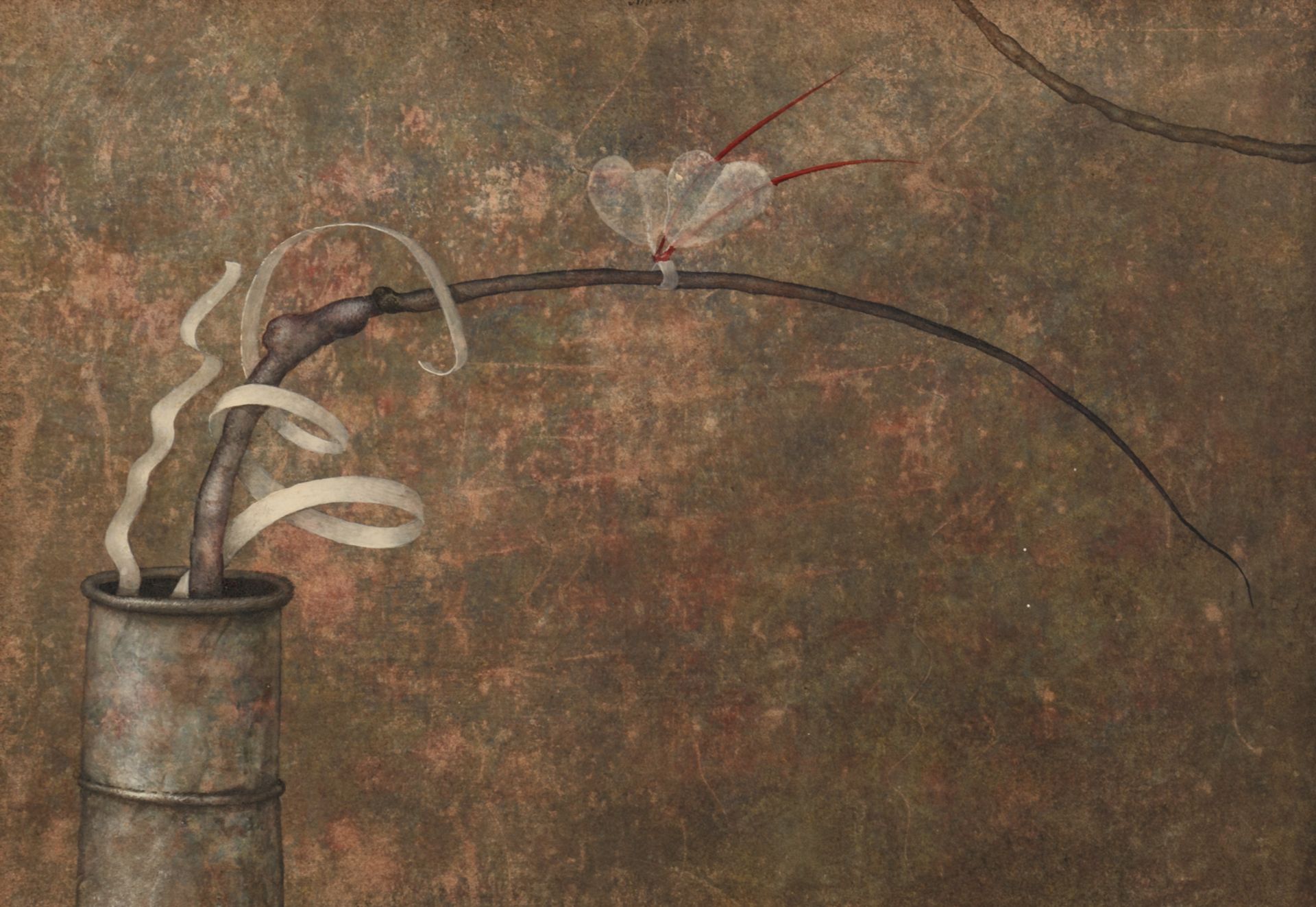 Armodio, 'Natura Morta e Farfalla', tempera on panel, 24 x 34 cm Is possibly subject of the SABAM