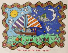 James RIZZI (1950-2011), "GOING WITH THE FLOW", Farbserigraphie, untertitelt, sign., Expl. Nr. 193/