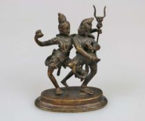 Zwei tanzende Gottheiten, Asien, Metallguss, H. ca. 17 cm.