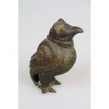 Vogelfigur, Indien, Metall, 19./20. Jh., H. 17,5 cm.