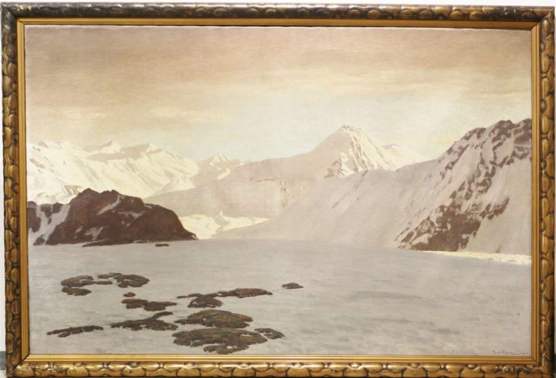 Richard SCHOLZ (1860-1939), Gletscherlandschaft, Öl auf Leinwand, unten re. sign. und dat. Rich. - Bild 2 aus 4