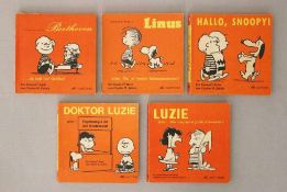 Fünf Bücher Peanuts: Bd. 1, 2, 3, 6, 10. 1., 2. u. 3. Auflage des Aar- Verlags, Gebrauchsspuren,