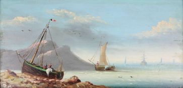 Léon Victor DUPRÉ (1816-1879), Öl auf Holz, u.li. sign., Blick auf die hohe See, im Vordergrund