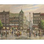 Waldemar SEWOHL (1887-1967), "Unter den Linden", links Cafe Bauer, rechts Cafe Kranzler, Öl auf