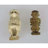 Ägypten, zwei Ton-Figuren, wohl Spätzeit, 26. - 31. Dynastie, ca. 664 - 332 v. Chr., der Pavian (