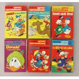 Sechs Bücher Walt Disneys Donald, 70er Jahre, Bd. 7, 10, 14, 16, 27, 33. Gebrauchsspuren,