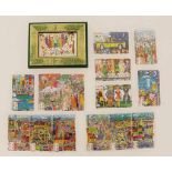 James RIZZI (1950-2011), Konvolut von 15 bedruckten Telefonkarten aus vers. Serien im Etui, u.a.