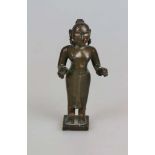 Indien, Gopi-Mädchen, Bronze- oder Kupferfigur, Gespielin des hinduistischen Gottes Krishna,