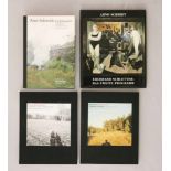 Vier Bücher Arno Schmidt: Vier mal vier; SchwarzWeißAufnahme, Fotografien von Arno und Alice
