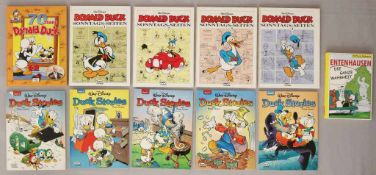 Konvolut Walt Disney/ Donald Duck, 11 Heft/ Bücher: Patrick Bahners, Entenhausen. Die ganze
