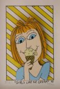 James RIZZI (1950-2011), "GIRLS LIKE ICE CREAM" 97, 3D-Konstruktion, untertitelt, sign., Expl. Nr.