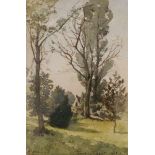 Henri HARPIGNIES (1819-1916), Aquarell, u.li. sign., mittig betitelt, re. dat. aout 1903 "Park