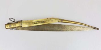 Navaja Messer, Klappmesser, Spanien, 19. Jh., leicht gebogene, einschneidige Klinge mit beidseitigen