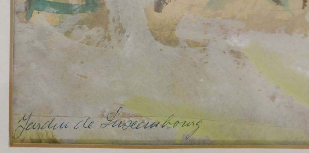 Charlotte KRON-MEISEL (1899-?), Gouache, Titelei links "Jardin du Luxembourg", u.re. sign., Maße ca. - Image 4 of 4