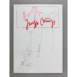 Joseph BEUYS (1921-1986), Postkarte mit Druck einer Zeichnung Beuys' des Werks 7000 Eichen anläßlich